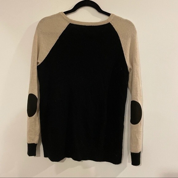 J Crew sweater women side button elbow patch Colorblock Sweater size small - Picture 7 of 10